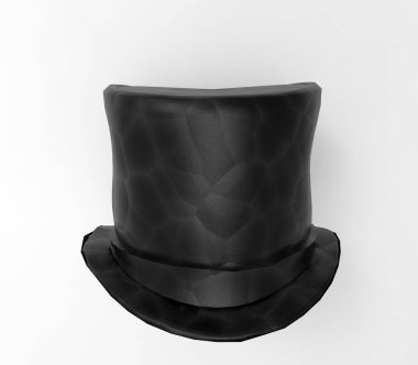 Siyah silindir şapka, beyaz bir arka plan üzerinde izole 3d render