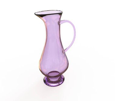 beyaz bir arka plan üzerinde izole mor bir sürahi 3D render