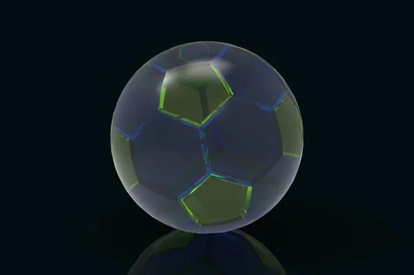 Rendering Del Pallone Calcio Isolato Sfondo Nero — Foto Stock