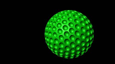 Golf topu 3d render göl kenarında siyah bir zemin üzerine