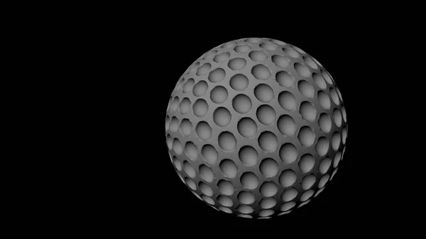 Golfboll Rendering Isolerade Svart Bakgrund — Stockfoto