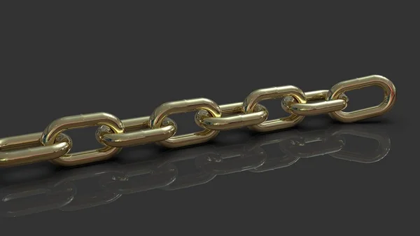 Golden Chain Rendering Gray Background — Stock Photo, Image
