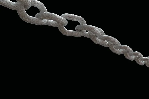 Frozen Metal Chain Rendering Isolated Black Background — Stock Photo, Image