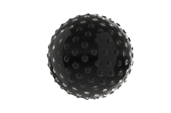 Μαύρο Γκολφ Μπάλα Rendering Απομονωμένη Λευκό Φόντο — Φωτογραφία Αρχείου