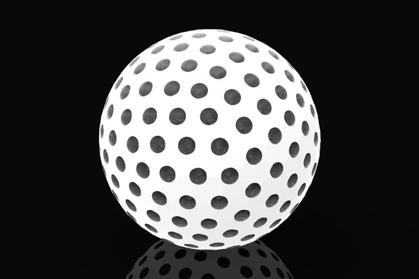 Balle Golf Rendu Isolé Sur Fond Noir — Photo