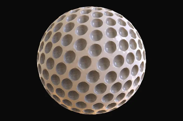 Golfboll Rendering Isolerade Svart Bakgrund — Stockfoto