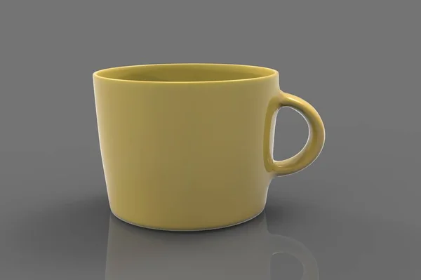 Kaffekopp Render Grå Bakgrund — Stockfoto