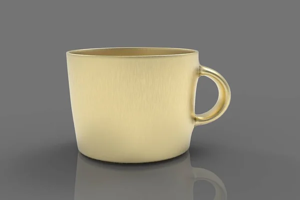 Kaffeetasse Render Auf Grauem Hintergrund — Stockfoto