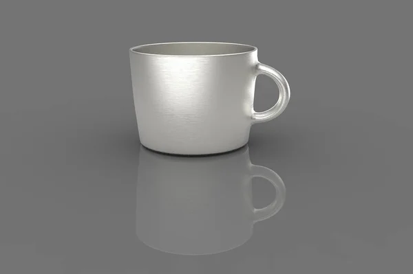 Kaffeetasse Render Auf Grauem Hintergrund — Stockfoto