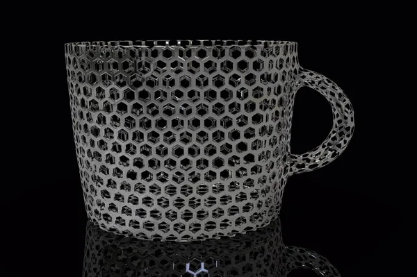 Kaffeetasse Render Auf Schwarzem Hintergrund — Stockfoto