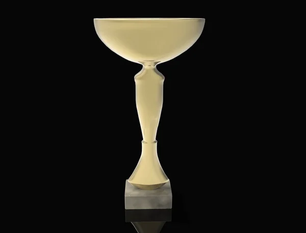 Goldene Trophäe Render Isoliert Auf Weißem Hintergrund — Stockfoto