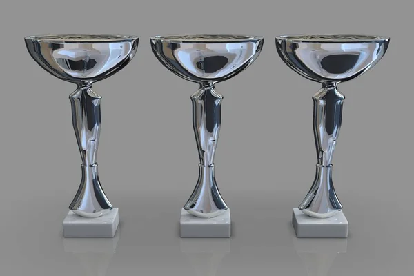 Срібний трофей чашки 3d рендерингу — стокове фото