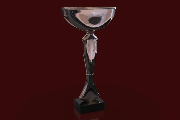 Silver trophy cup 3d render — Stock Photo, Image