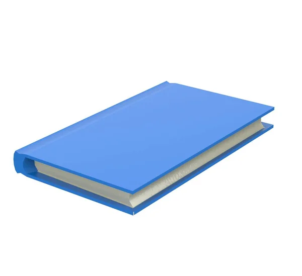 Blaues Buch Rendering Isoliert Auf Weißem Hintergrund — Stockfoto