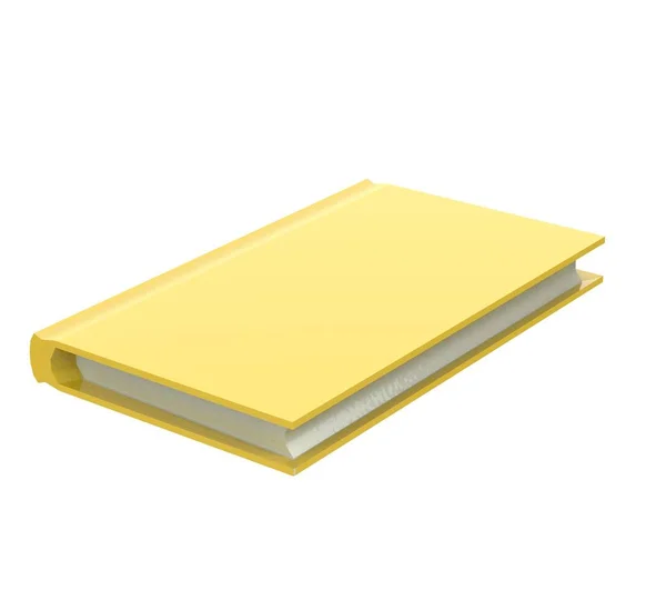 Livro Amarelo Renderização Isolado Fundo Branco — Fotografia de Stock