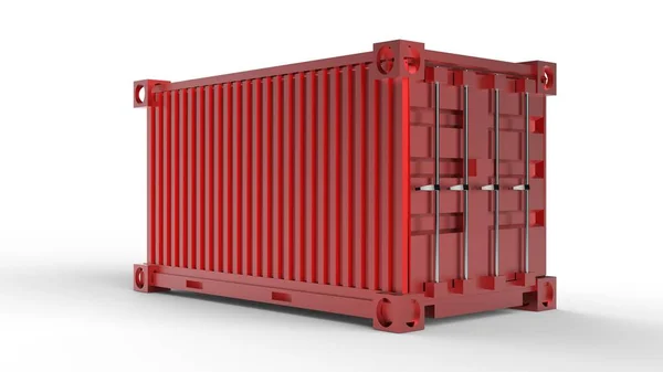 Weergave Van Een Verzending Vracht Container Geïsoleerd Witte Achtergrond — Stockfoto