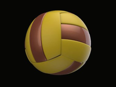 Voleybol topu 3d render Isolated siyah arka plan üzerinde