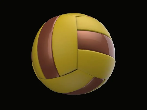 Волейбольный Мяч Рендеринг Изолирован Черном Фоне — стоковое фото