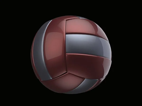 Volleybal Bal Rendering Geïsoleerd Zwarte Achtergrond — Stockfoto