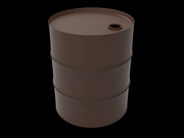 Metal Industrial Oil Barrel Рендеринг Изолирован Черном — стоковое фото