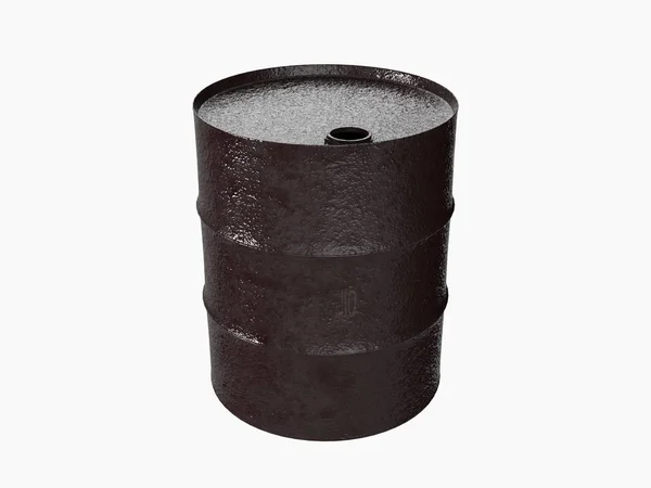 Metal Industrial Oil Barrel Renderização Isolado Branco — Fotografia de Stock