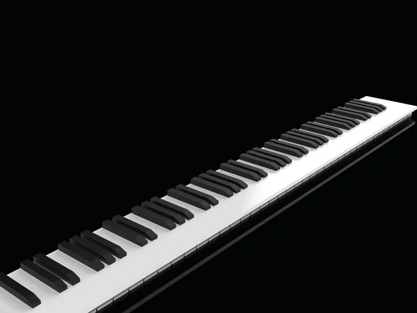 Piano Keyboard Rendering Isolerad Svart Bakgrund — Stockfoto