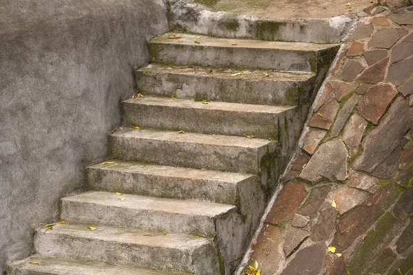 Alte Steintreppen Mit Moos Nahaufnahme — Stockfoto