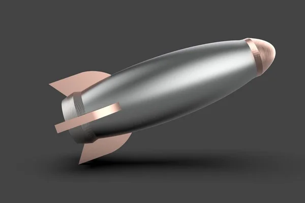 Ракетний Космічний Корабель Рендеринга Ізольовано Сірому — стокове фото