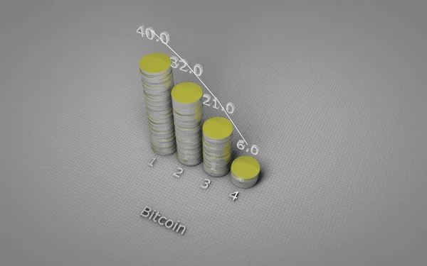 Pénzügyi Siker Concept Diagram Bitcoins Érmék Illusztráció — Stock Fotó