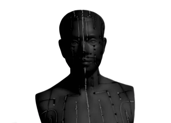 Медична Акупунктура Модель Людини Ізольована Білому Тлі — стокове фото