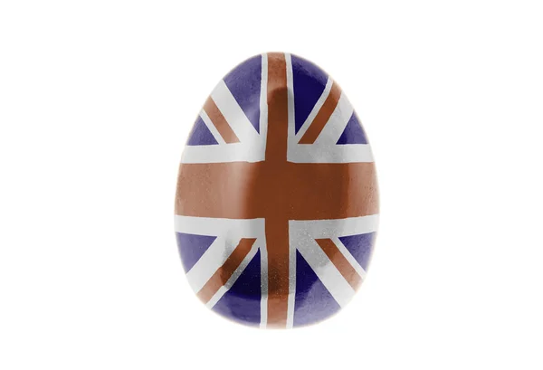 Velikonoční Vajíčko Britskou Vlajkou Izolované Bílém Pozadí — Stock fotografie