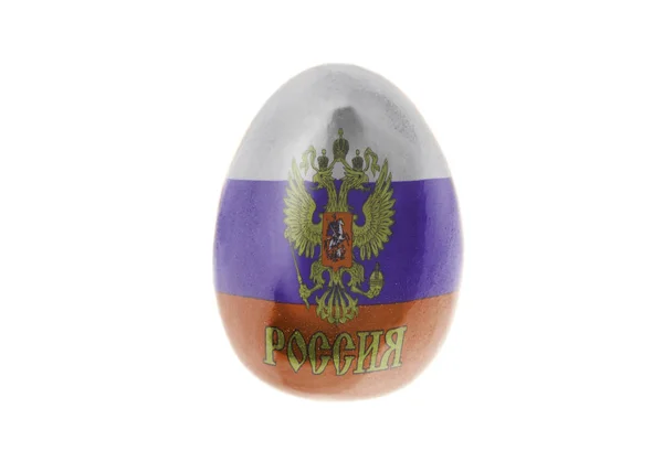 Easter Egg Russian Flag Isolated White Background — Stock Photo, Image