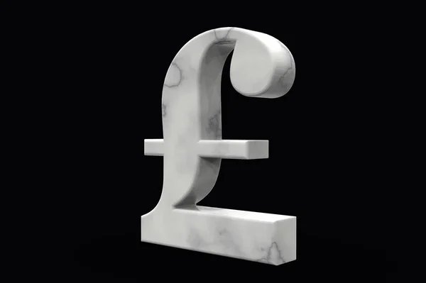 Libra Esterlina Británica Símbolo Mármol Representación Aislada Sobre Fondo Blanco —  Fotos de Stock