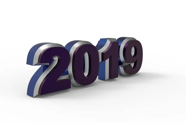 Teks Tahun Baru 2019 Rendering — Stok Foto