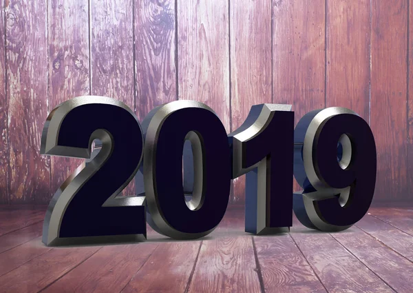 Teks Tahun Baru 2019 Pada Kayu — Stok Foto