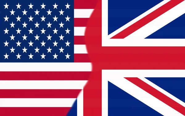 Usa Half Flags Together — Stock Photo, Image