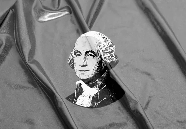 Retratos George Washington Sobre Tecido Seda — Fotografia de Stock
