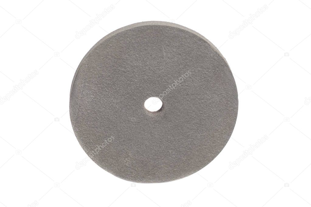 Round grindstone isolated on white background