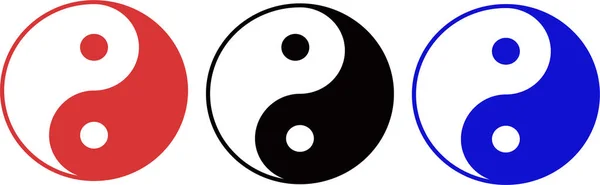 Yin Yang σύμβολα πολύχρωμο σύνολο εικονίδιο — Διανυσματικό Αρχείο