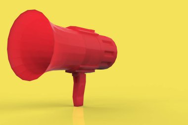Red bullhorn 3d render