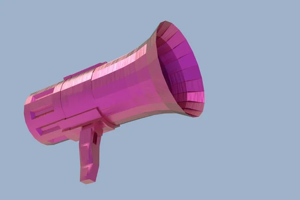 Renderização bullhorn 3d rosa — Fotografia de Stock