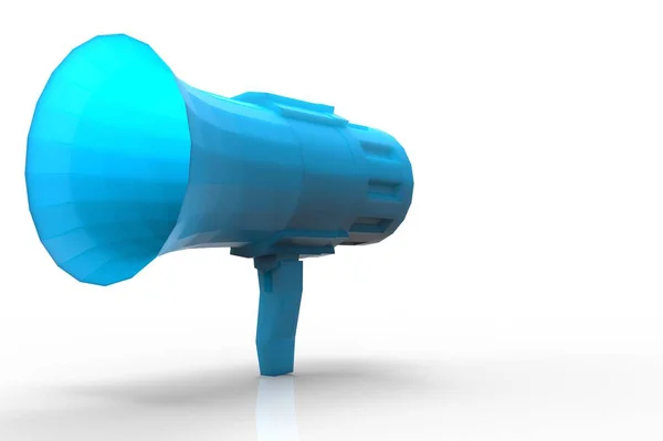 Mavi bullhorn 3d render — Stok fotoğraf