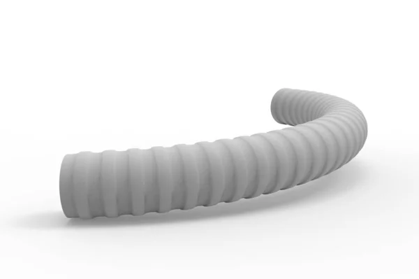 Kunststof geribbelde slang 3D illustratie — Stockfoto
