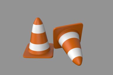 Trafik konileri 3d illüstrasyon