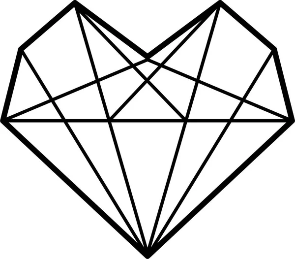 Logo-diamantový srdeční symbol ilustrace — Stockový vektor