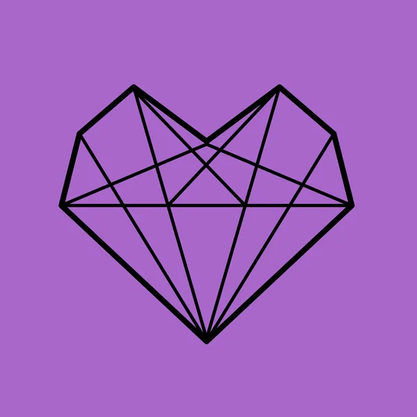 Diamond Heart logo vektor illustration — Stock vektor