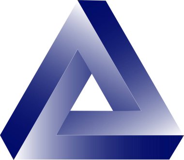 Kavram ve web uygulamaları için üçgen şekil simgesi vektör çizimi
