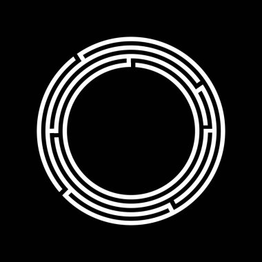 Yuvarlak labirent labirent oyun vektör illüstrasyon Eps10