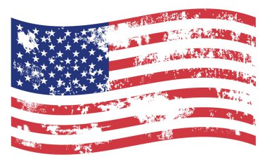 Vektör grunge amerikan bayrağı simgesi sallayarak