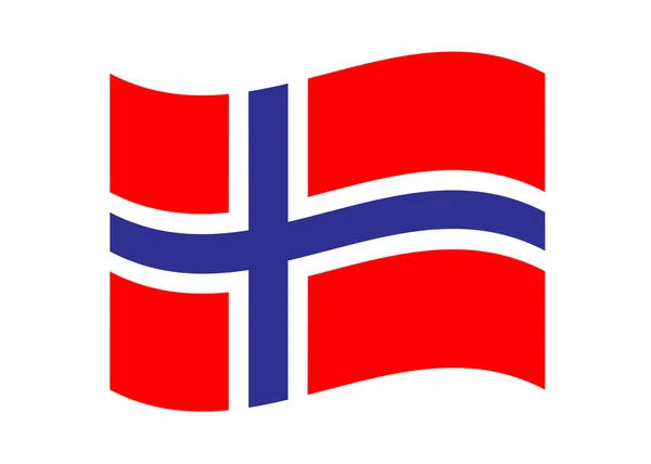 Noruega Ícone de bandeira ondulante ilustração vetorial eps10 — Vetor de Stock